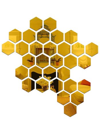 GOLDEN ACRYLIC 3D HEXAGON STICKERS