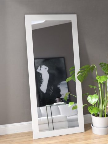 White Wooden Framed Mirror