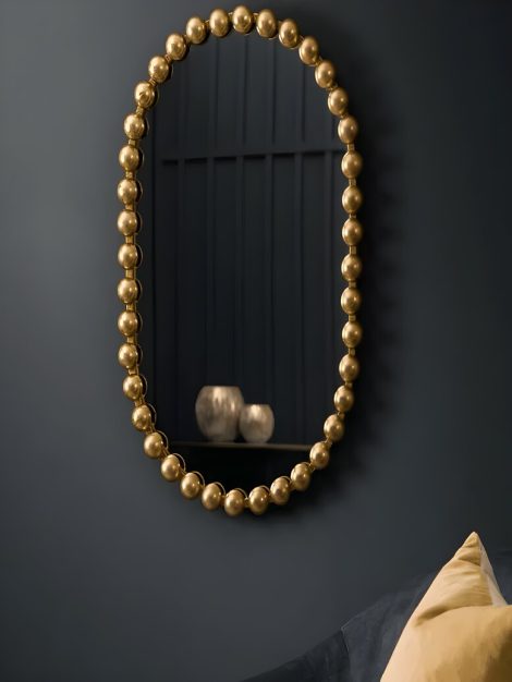FASCINATE GOLD OVAL WALL MIRROR