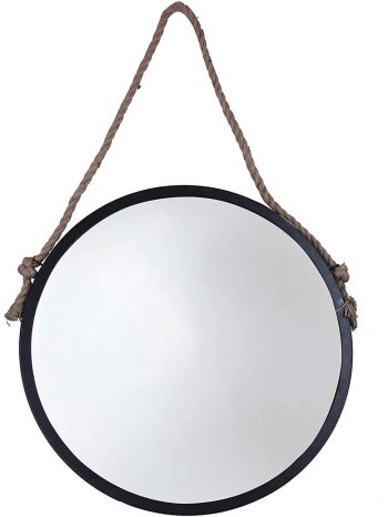 BLACK HANGING ROPE MIRROR